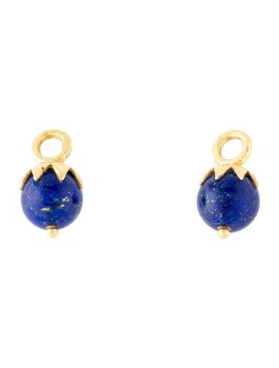 Pre-owned Elizabeth Locke 19k Lapis Lazuli Eggplant Charm Enhancers In Multicolor