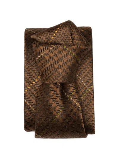 Elizabetta Spoleto Jacquard Silk Tie In Brown