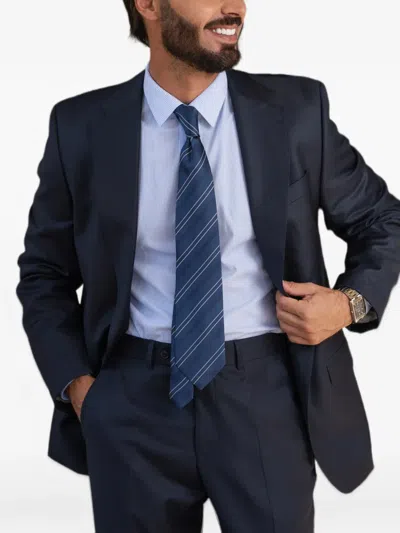 Elizabetta Varese Striped Silk Tie In Blue