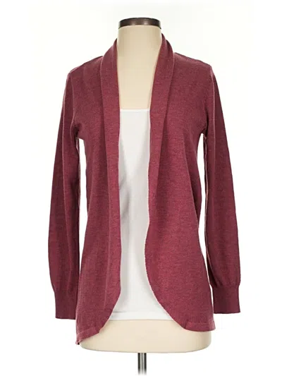 Pre-owned Ella Moss Cardigan Sweater In Burgundy