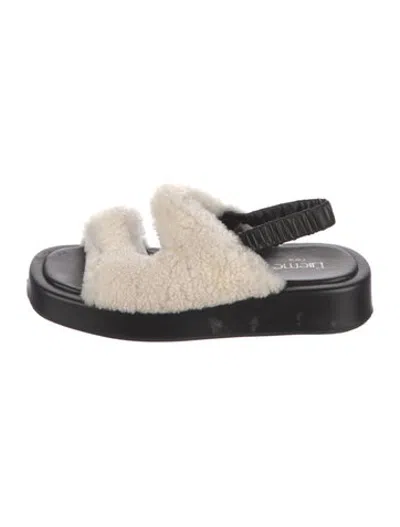 Pre-owned Elleme Leather Sandals In Black/white