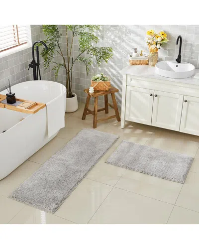 Ellen Tracy 2pc Heavyweight Plush Bath Mat Set In Multi