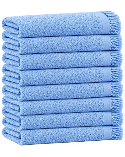 Ellen Tracy 9pk Cotton Kitchen Towels In Blue