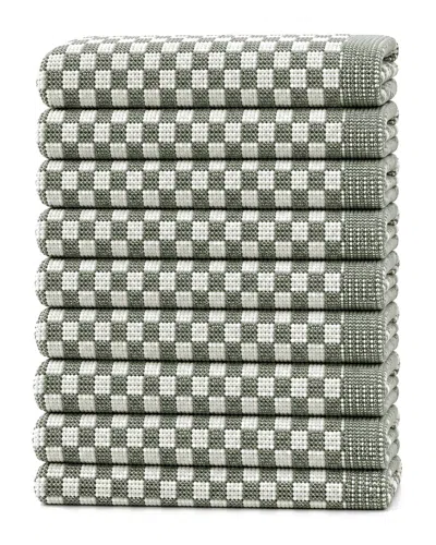 Ellen Tracy 9pk Cotton Kitchen Towels In Green