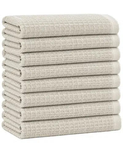 Ellen Tracy 9pk Cotton Kitchen Towels In Neutral
