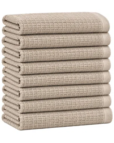 Ellen Tracy 9pk Cotton Kitchen Towels In Neutral