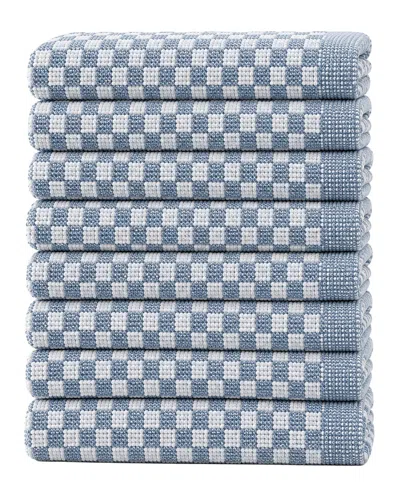 Ellen Tracy 9pk Cotton Kitchen Towels In Blue