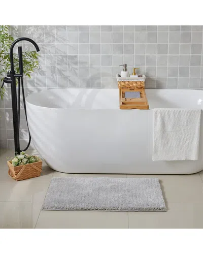 Ellen Tracy Heavyweight Plush Bath Mat In Silver