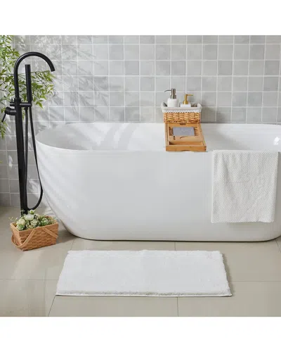 Ellen Tracy Heavyweight Plush Bath Mat In White