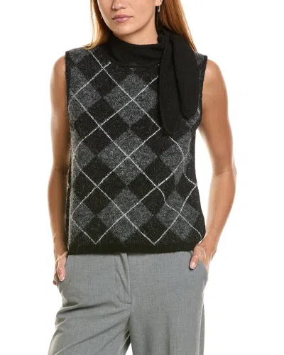 Ellen Tracy Scarf Neck Sweater In Multi