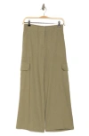 Ellen Tracy Wide Leg Linen Blend Cargo Pants In Celery