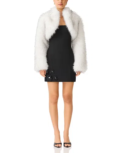 Elliatt Emberis Cropped Faux Fur Jacket In White