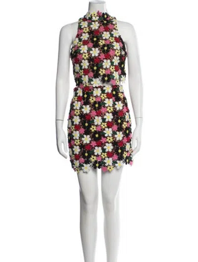Pre-owned Elliatt Floral Print Skirt Set In Neutrals