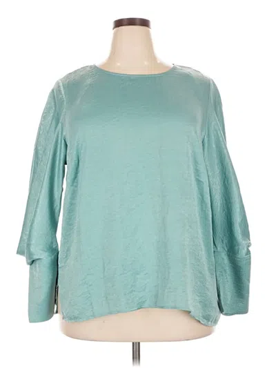 Pre-owned Eloquii 3/4 Sleeve Top Teal Boatneck Tops