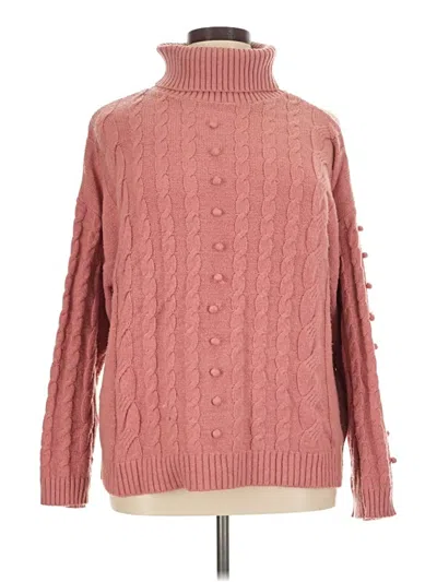 Pre-owned Eloquii Turtleneck Sweater In Pink