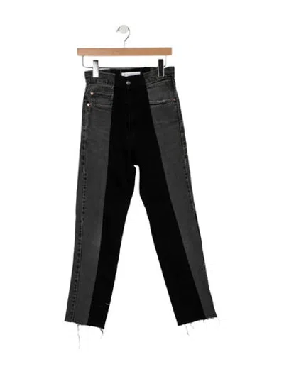 Pre-owned E.l.v Denim High-rise Straight Leg Jeans In Black