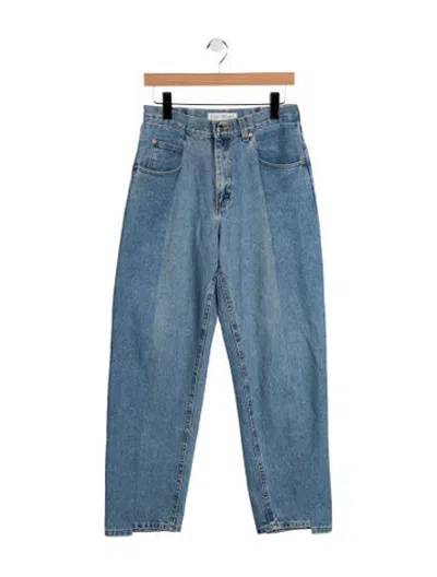 Pre-owned E.l.v Denim High-rise Straight Leg Jeans In Blue