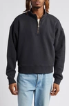 Elwood Oversize Quarter Zip Sweatshirt In Black Ink