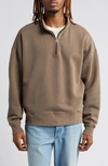 Elwood Oversize Quarter Zip Sweatshirt In Phantom
