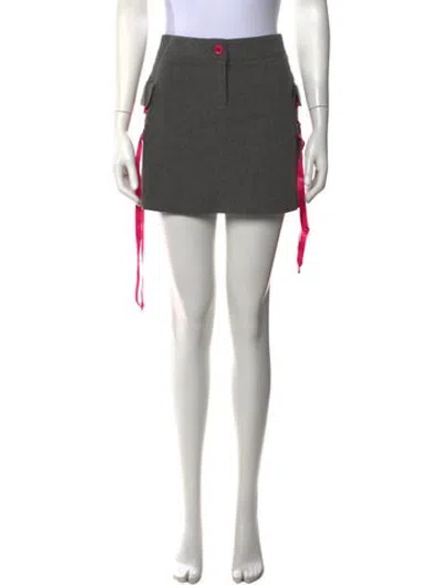 Pre-owned Emanuel Ungaro Wool Mini Skirt In Grey