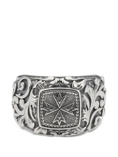 Emanuele Bicocchi Arabesque Chevalier Ring In Metallic