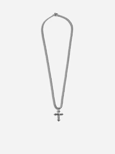 Emanuele Bicocchi Fleury Cross Beaded Silver Necklace