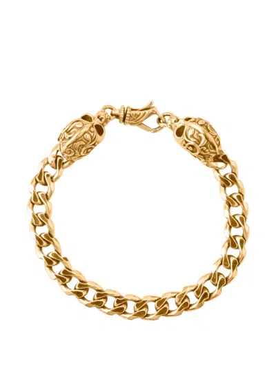 Emanuele Bicocchi Skull-embellished Chain Bracelet In Gold