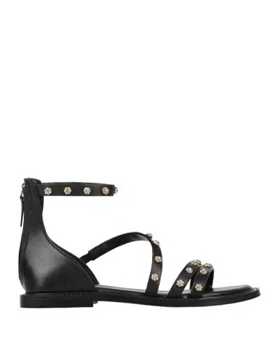 Emanuélle Vee Woman Sandals Black Size 7 Soft Leather