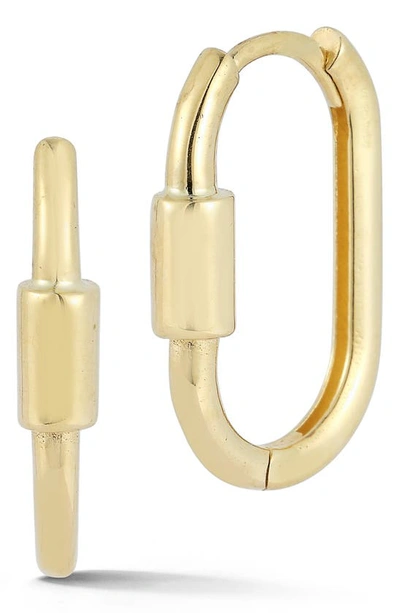 Ember Fine Jewelry Lock Oval Huggie Hoop Earrings In Gold