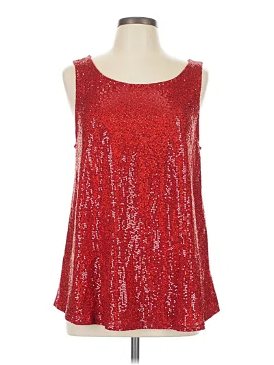 Pre-owned Emerald Sleeveless Top Red Scoop Neck Tops