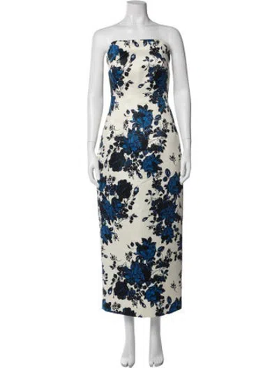 Pre-owned Emilia Wickstead Floral Print Long Dress In Neutrals