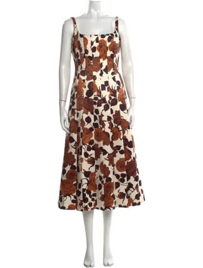 Pre-owned Emilia Wickstead Floral Print Midi Length Dress In Multicolor