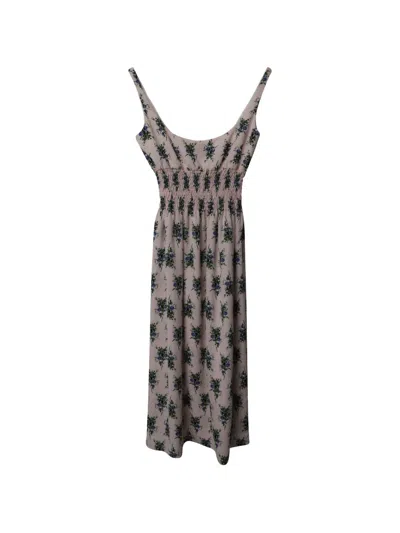 Pre-owned Emilia Wickstead Giovanna Floral-print Smocked Dress In Pink