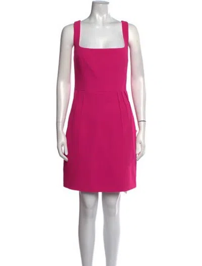 Pre-owned Emilia Wickstead Square Neckline Mini Dress W/ Tags In Pink