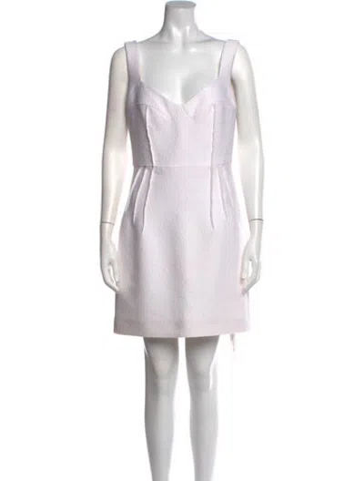 Pre-owned Emilia Wickstead Square Neckline Mini Dress In White