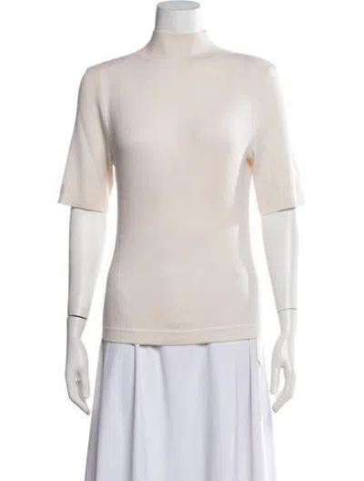 Pre-owned Emilia Wickstead Wool Mock Neck Sweater In Neutrals