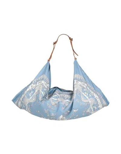 Emilio Pucci Woman Cross-body Bag Light Blue Size - Polyester, Calfskin In Brown