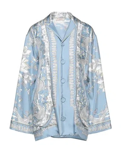 Emilio Pucci Woman Shirt Sky Blue Size 12 Silk