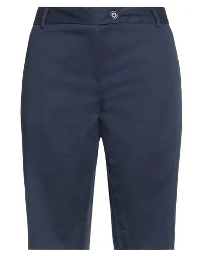 Emisphere Woman Shorts & Bermuda Shorts Navy Blue Size 10 Cotton, Elastane