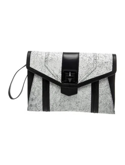 Pre-owned Emm Kuo Leather Clutch In Silver