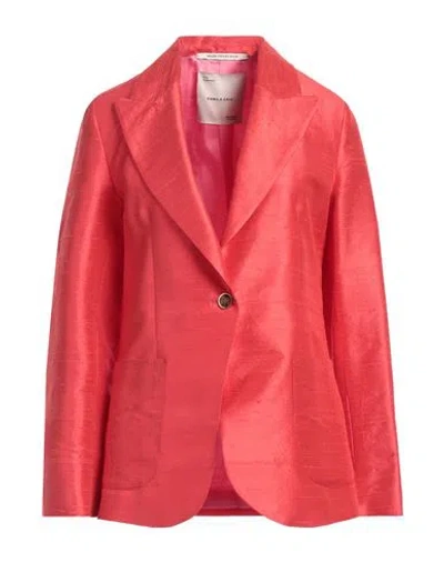 Emma & Gaia Woman Blazer Tomato Red Size 8 Acetate, Viscose