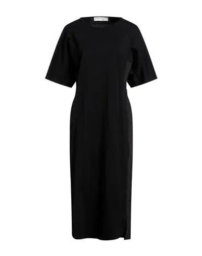 Emma & Gaia Woman Midi Dress Black Size 6 Cotton