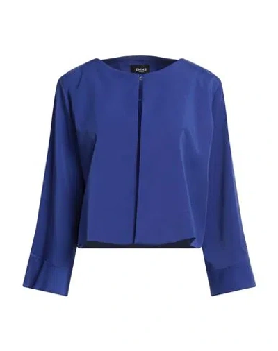 Emme By Marella Woman Blazer Blue Size 12 Polyester, Viscose, Elastane