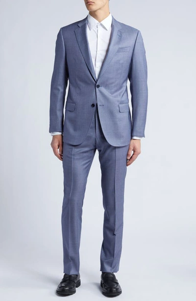 Emporio Armani G-line Wool Suit In Light Blue