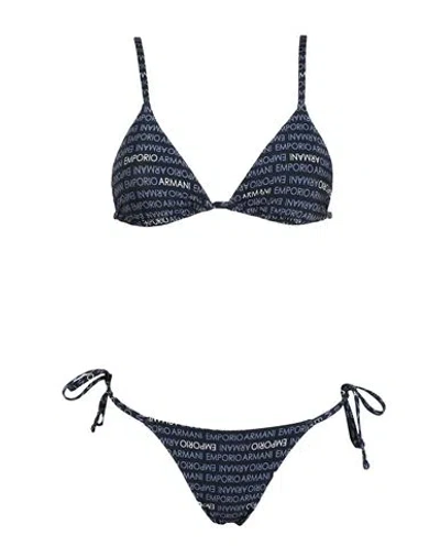 Emporio Armani Ladies Knit Bikini Woman Bikini Navy Blue Size L Polyamide, Elastane