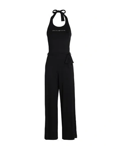 Emporio Armani Ladies Knit Jumpsuit Woman Cover-up Black Size Xs Viscose, Elastane