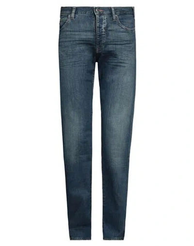 Emporio Armani Man Jeans Blue Size 32w-32l Cotton, Elastane