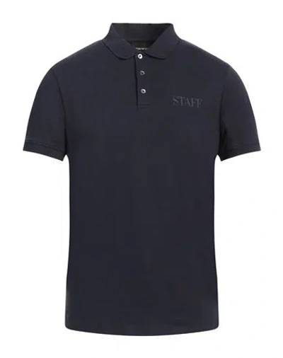 Emporio Armani Man Polo Shirt Midnight Blue Size M Cotton, Elastane
