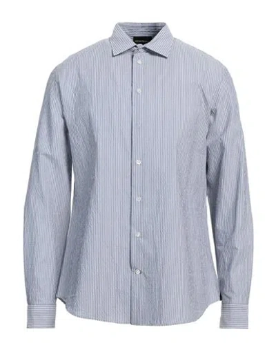 Emporio Armani Man Shirt Slate Blue Size L Cotton