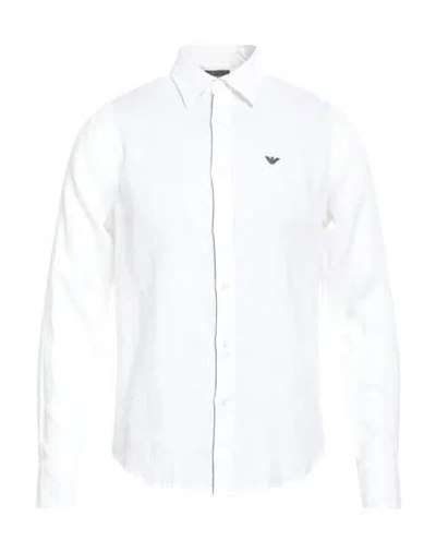 Emporio Armani Man Shirt White Size L Linen